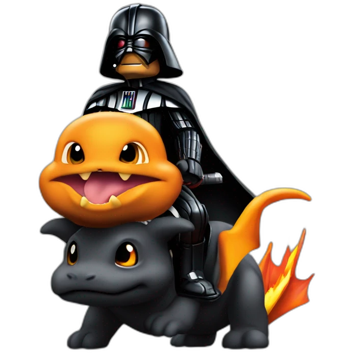 Darth vader riding a charizard emoji