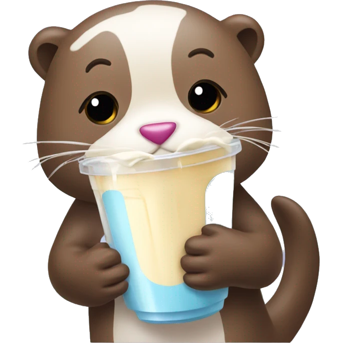 Girl otter with milk shake  emoji
