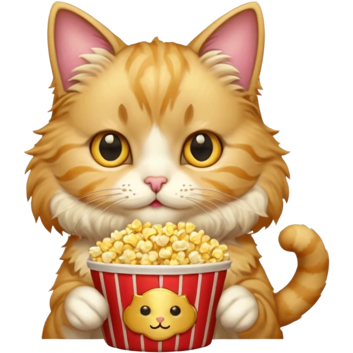 cat with with rapper popcorn emoji