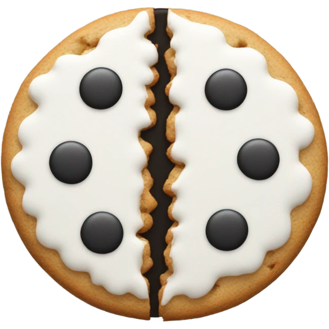 Half black and half white cookie  emoji