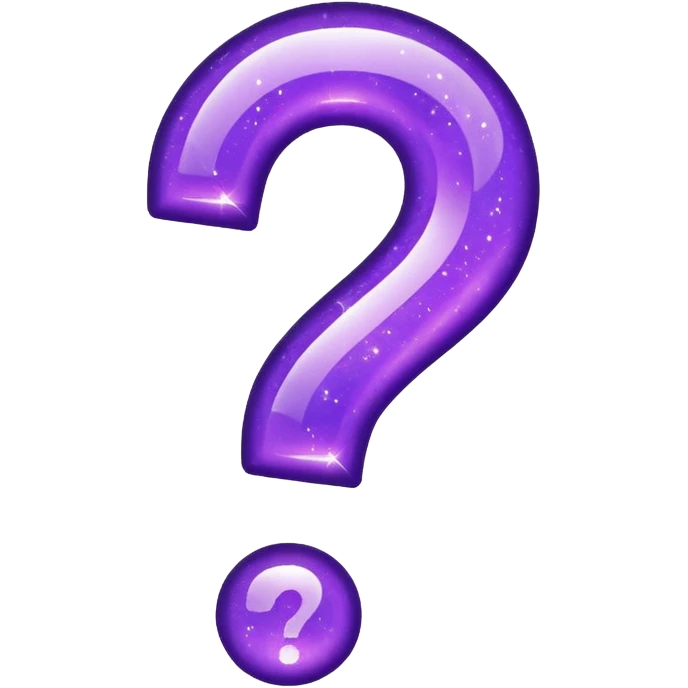 glitter purple question point emoji