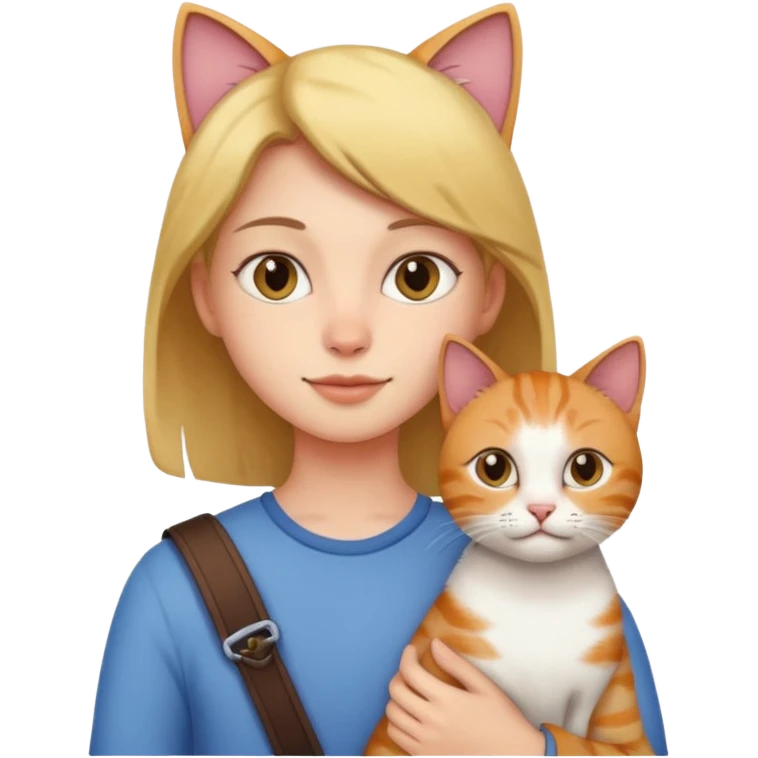 person with cat on their shoulder emoji
