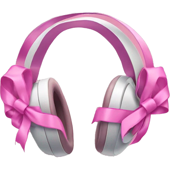 Headphones with pink ribbons emoji