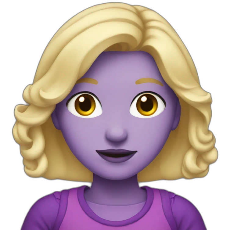 blonde girl with purble outfit emoji