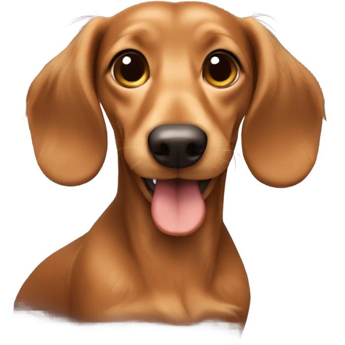 Small smiling light brown Long-haired dachshund  emoji