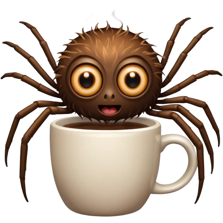 spider holding a coffee emoji
