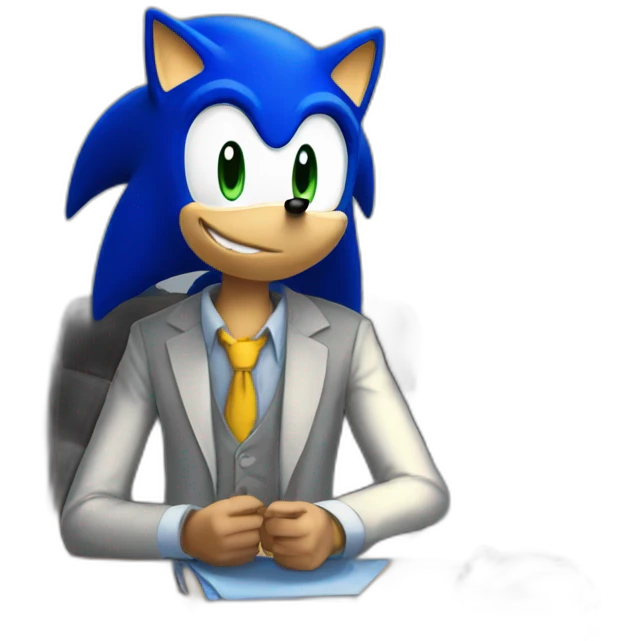 Sonic au bureau emoji