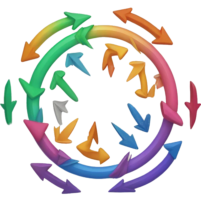 Colorful arrows in a circle emoji