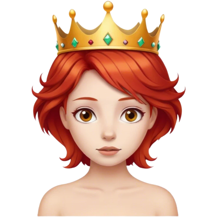 girl with redhead with crown emoji