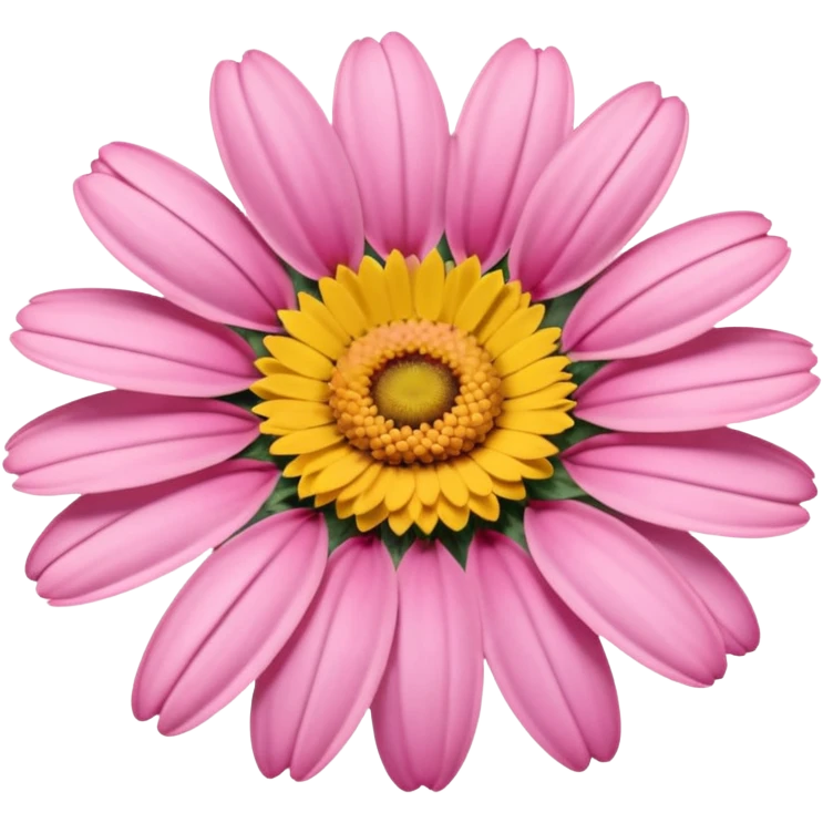 “A Polaroid-style photo of a pink daisy  emoji