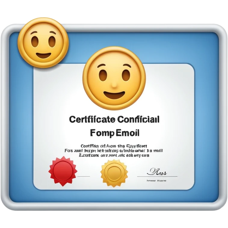 certificate without emoji face emoji