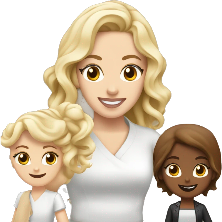 Blonde curly white girl and brunette straight hair white girl baking cinnamon rolls  emoji