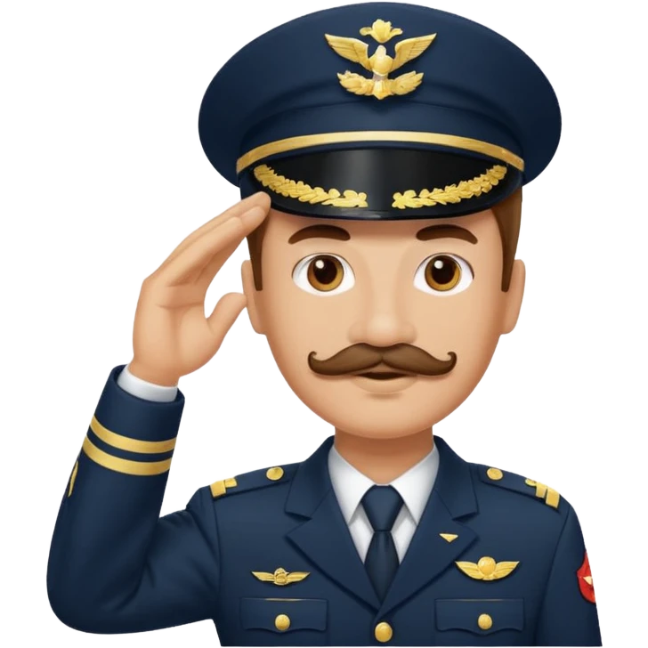 Make a Nazi saluting in uniform emoji (like I phone emoji) but it looks like Hitler, like square mustache and other facial features emoji
