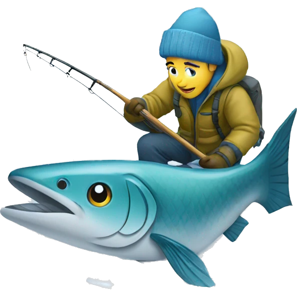 winter fishing snow emoji