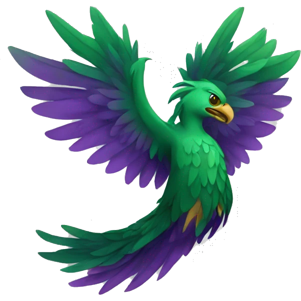 Green and Purple Phoenix  emoji