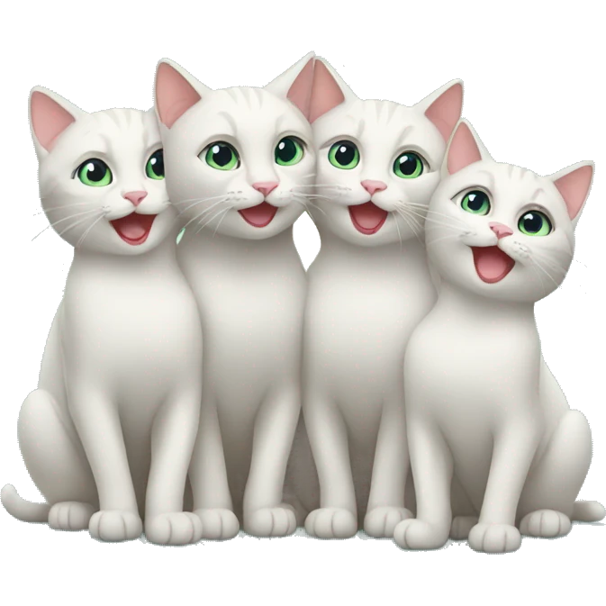four cats celebrating emoji