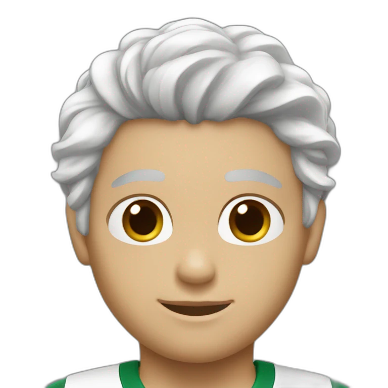 athlete blanc cheveux marron emoji