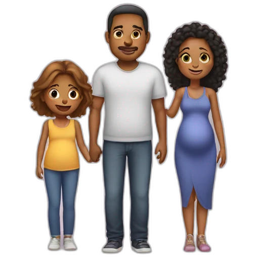 niece with uncle and pregnant aunt emoji