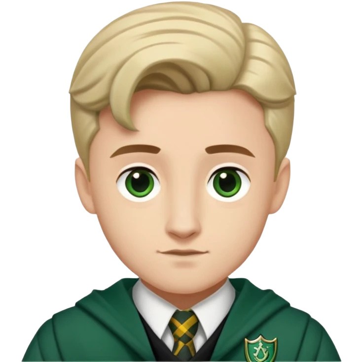 Matt Thorpe is Graham Montague  in harry potter, wear hogwarts slytherin uniform, light skin, emoji