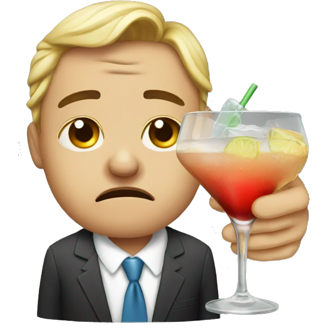 Crying with cocktail emoji