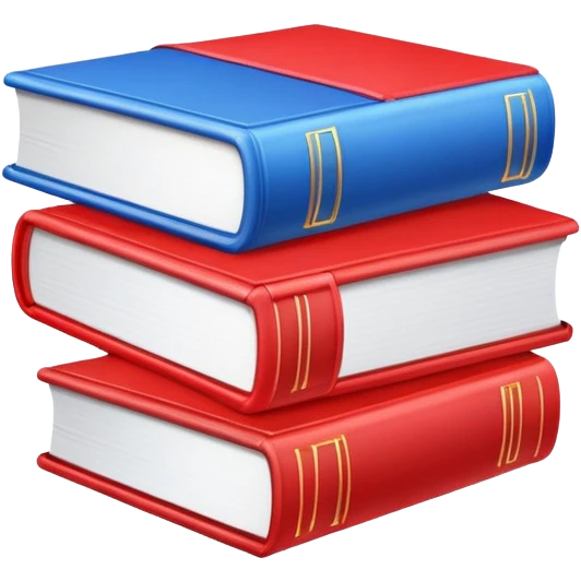 three books color red blue emoji