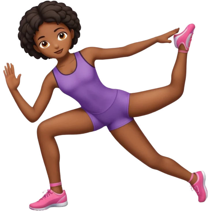 Black girl touching her toes emoji