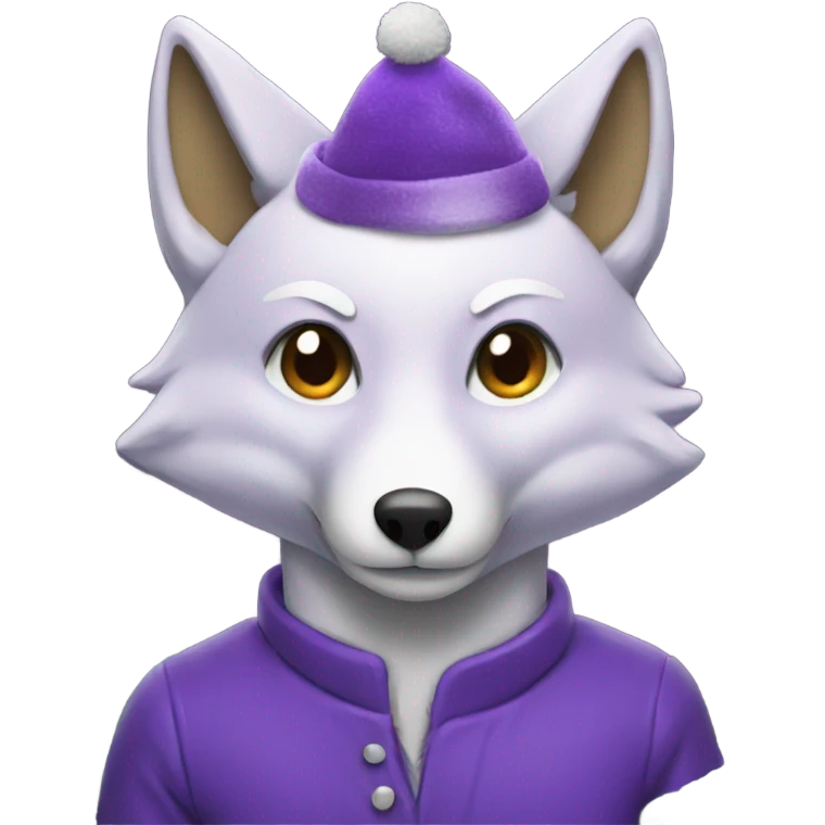 Purple fox with a Christmas tree emoji