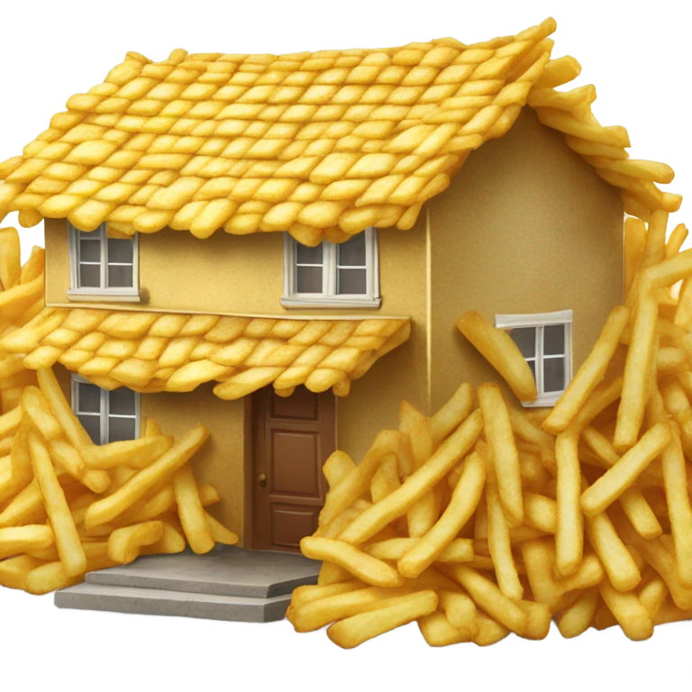 a house made out of french fries emoji