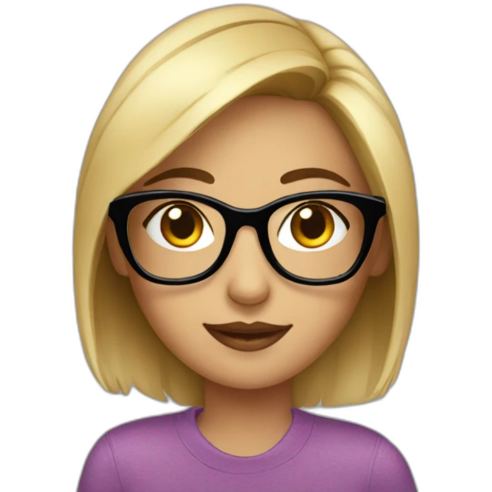 A girl with super sexy glasses emoji