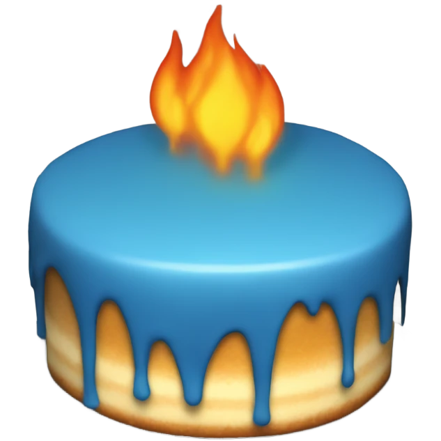 Cake blue in fire  emoji