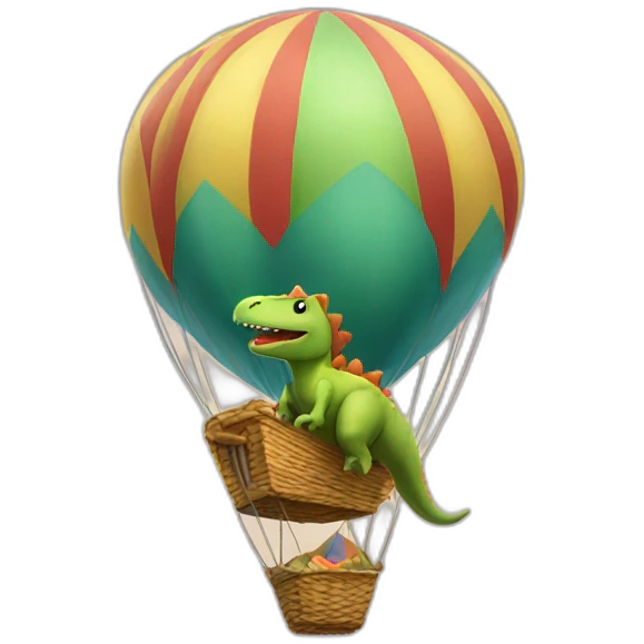 dinosaur in a hot air balloon emoji