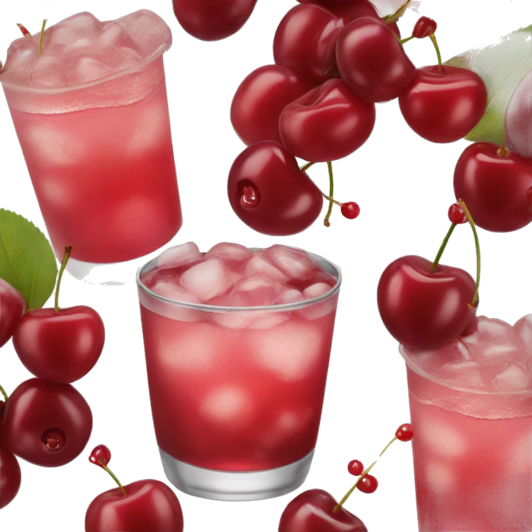 shirley temple drink with cherries  emoji