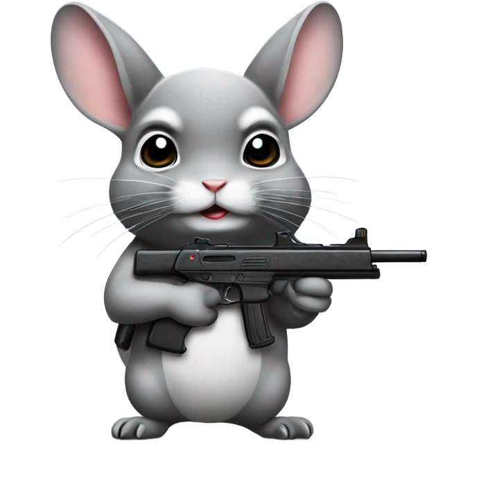 Chinchilla with a gun emoji