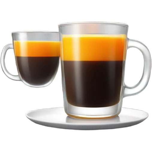 coffee with orange juice in a glass cup emoji