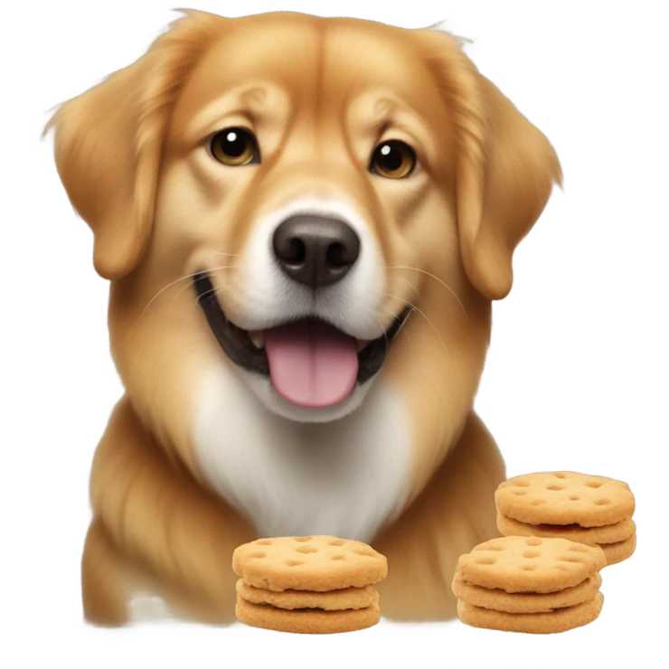 Dog that looks like Donald Trump saying the cat are eating the dogs biscuits emoji