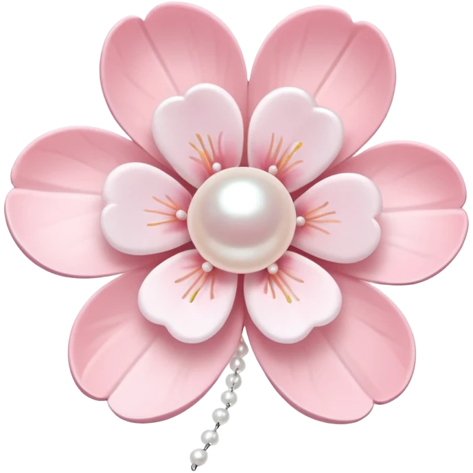 light pastel sakura flower with pearl beade emoji