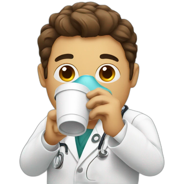 Doctor drinking coffee emoji