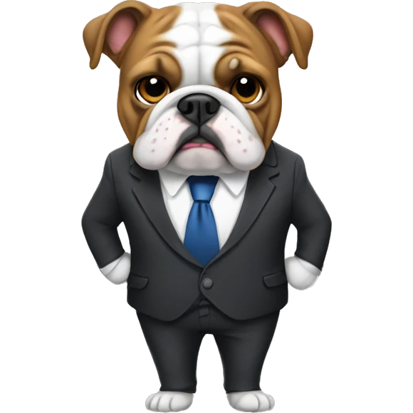 Bulldog in a suit emoji