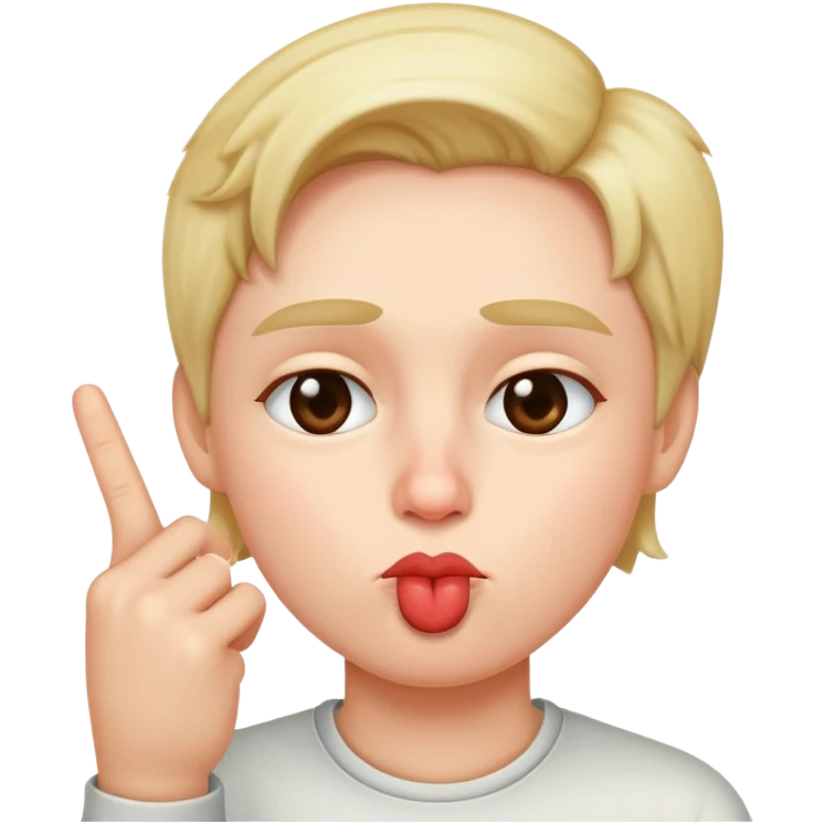Kissy face with middle finger  emoji