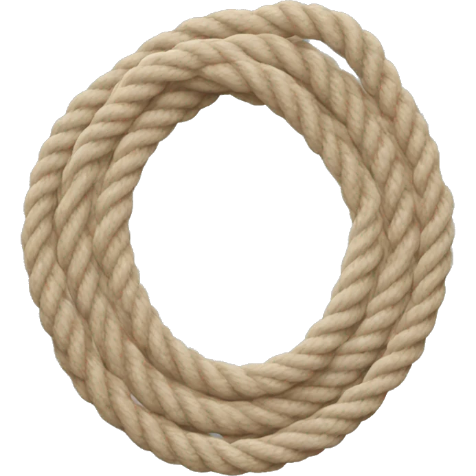 Oval shaped rope beige with roe at thetop emoji