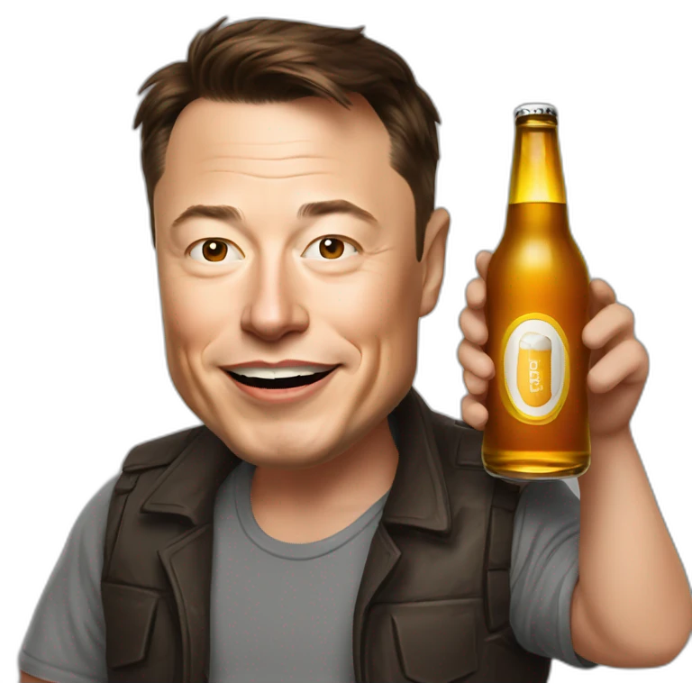 Elon musk with beer emoji