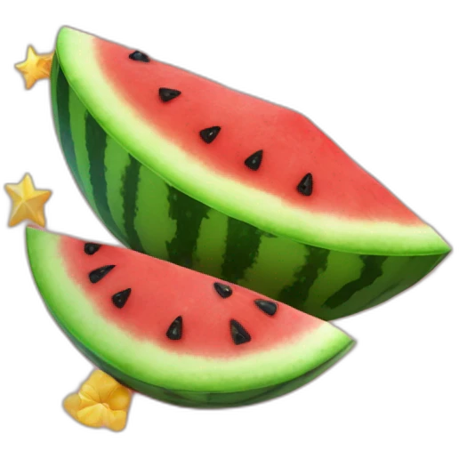 Watermeloon slice with David stars as kernels emoji