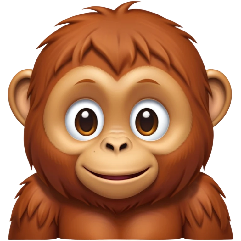 cinematic-realistic-orangutan-baby-portrait-emoji,-head-tilted-playfully-and-inquisitively,-with-a-gentle,-expressive-face-accented-by-soft,-flowing-fur-and-round,-sparkling-eyes-brimming-with-warmth,-simplified-yet-irresistibly-adorable-feature emoji