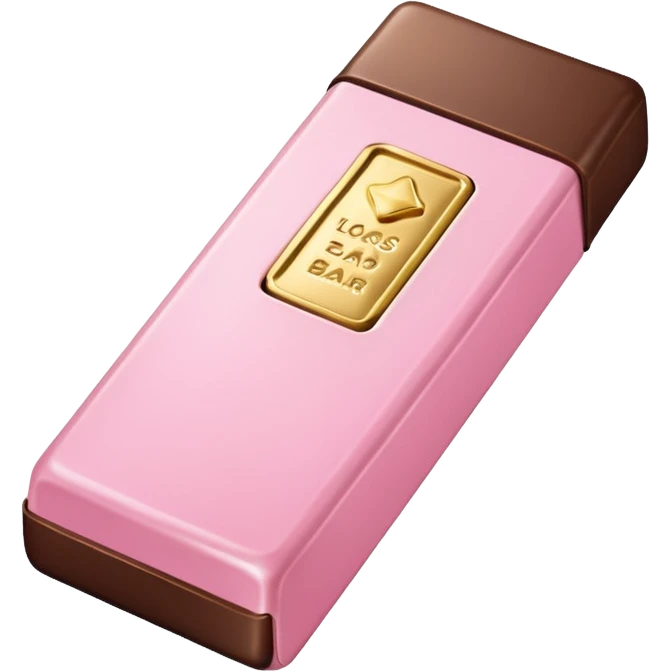 Sabrina carpenter sweet tooth perfume (shaped liked a light pink chocolate bar)  emoji