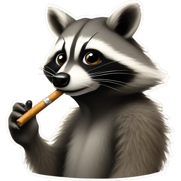 Racoon smoking  emoji