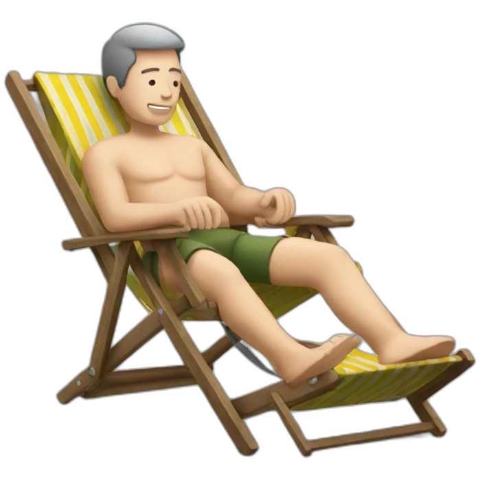 man working in a deck chair emoji