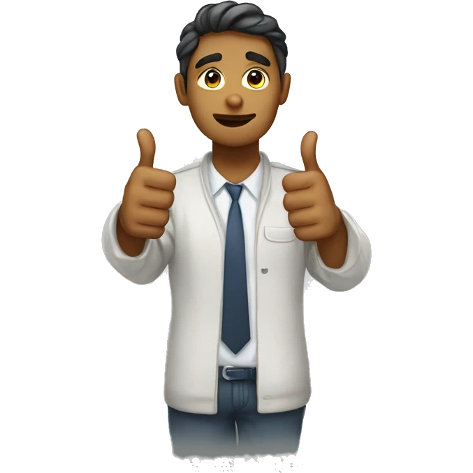tired non gender person thumbs up emoji
