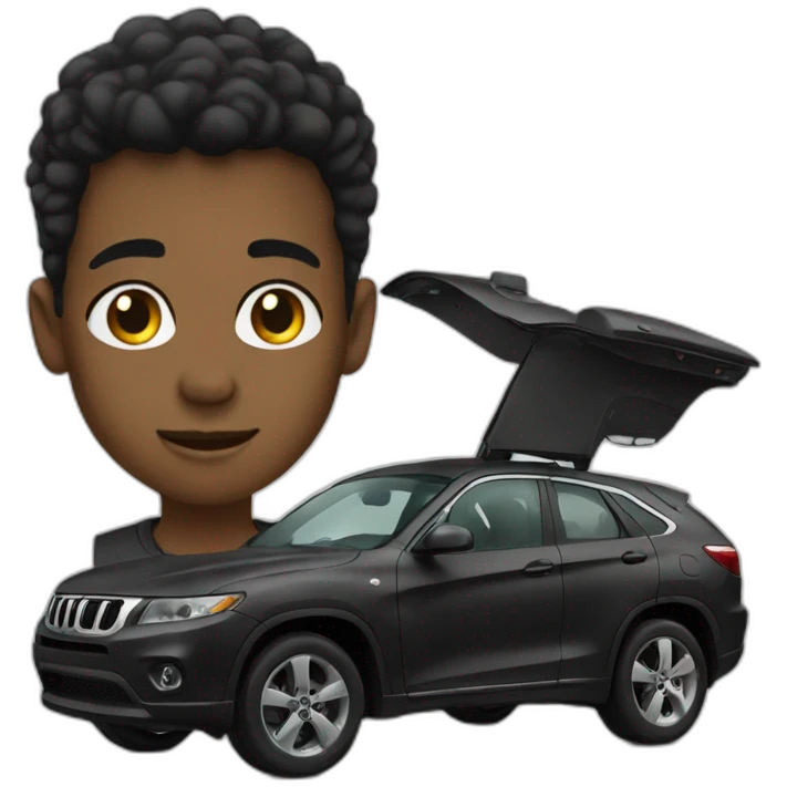 Black person car weeb emoji