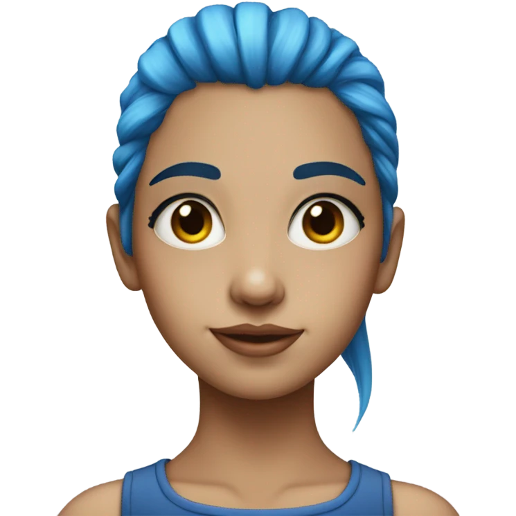blue haired girl portrait emoji