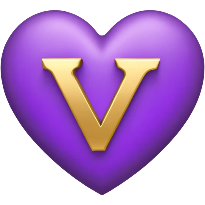 The golden Letter “y” inside a Purple Heart emoji